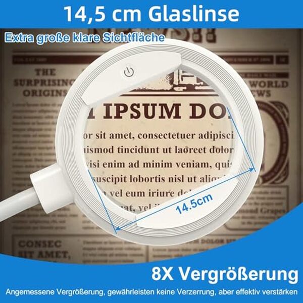 Découvrez l'efficacité et le confort de la lampe loupe Raweao 8X à LED réglable : des performances optimales pour vos travaux minutieux, ajustez-la selon vos besoins et bénéficiez d'une luminosité exceptionnelle pour un confort visuel inégalé.