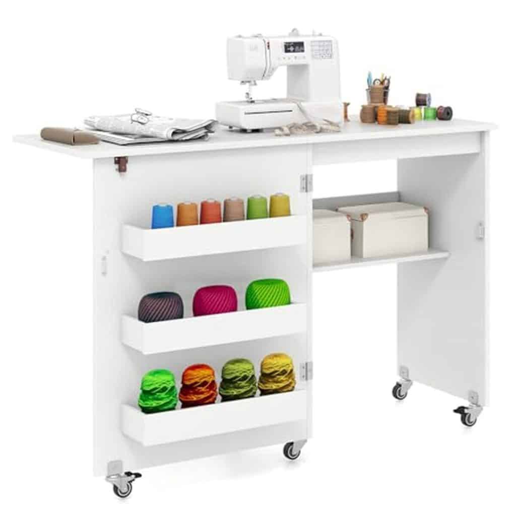 Test : table de couture pliable LIFEZEAL avec roulettes et étagères