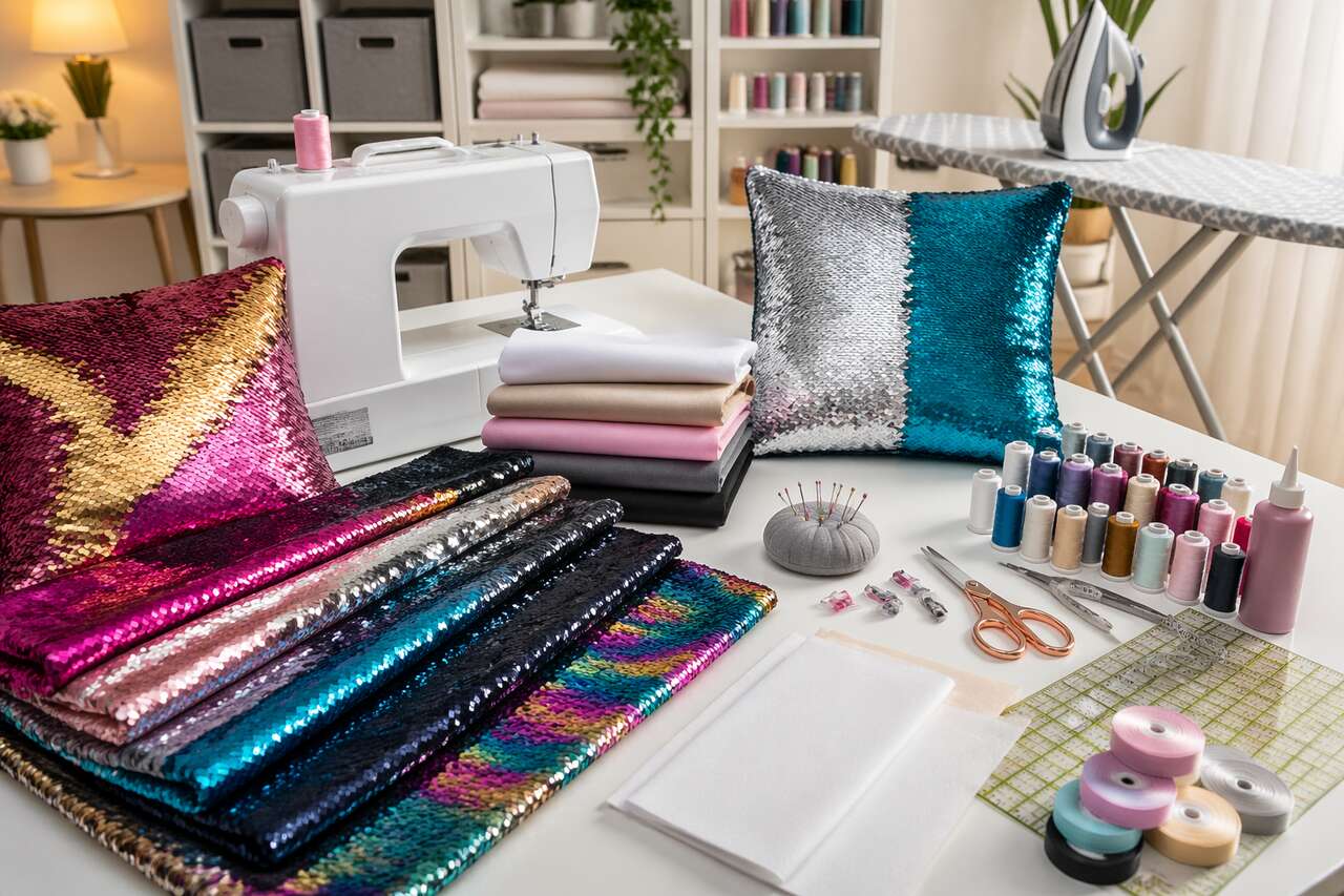 Coussin À Sequins Réversible : tuto Diy Facile