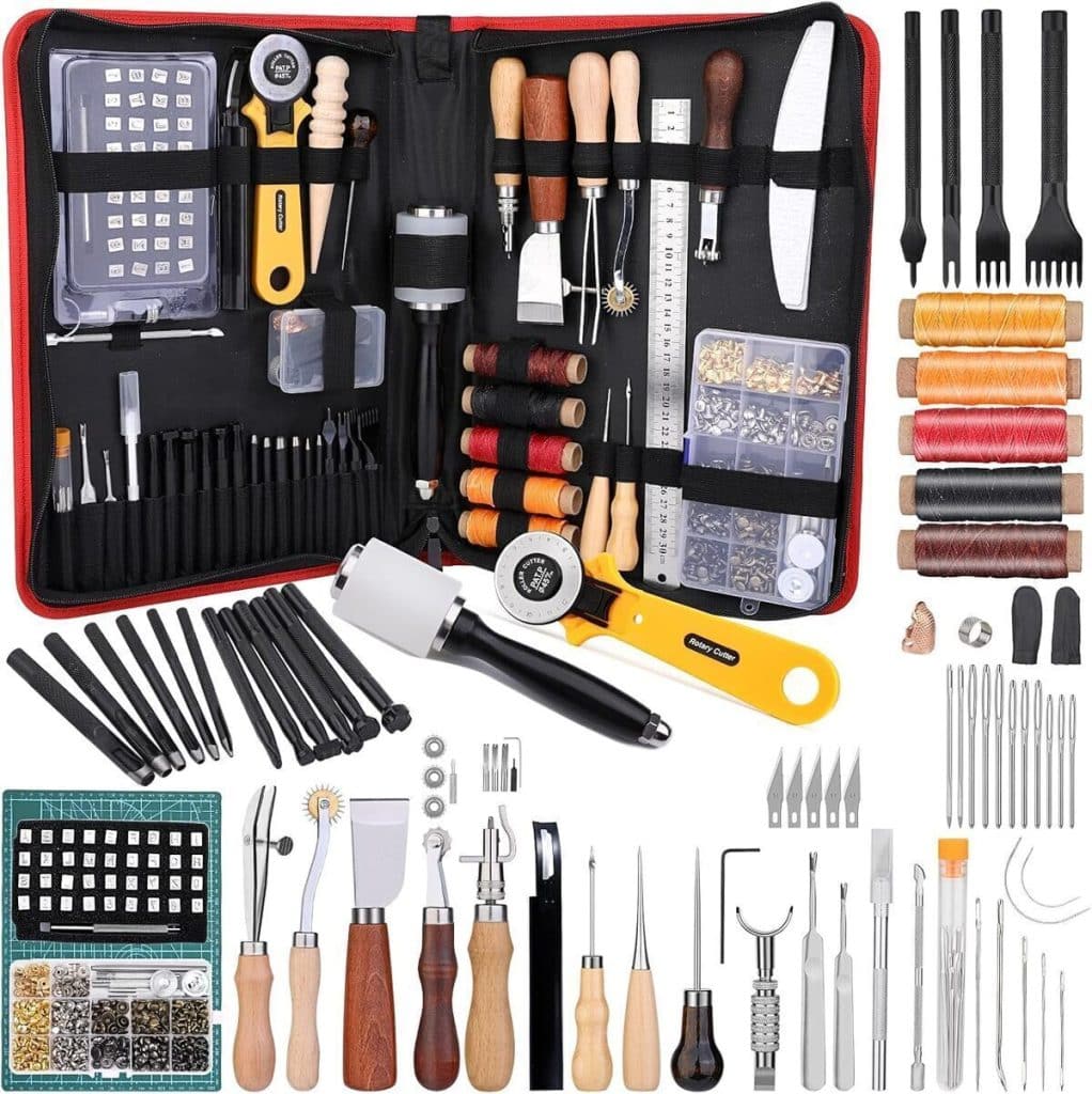 Test du kit couture cuir Kuppt : outils de travail complets avec poinçon et tapis de découpe