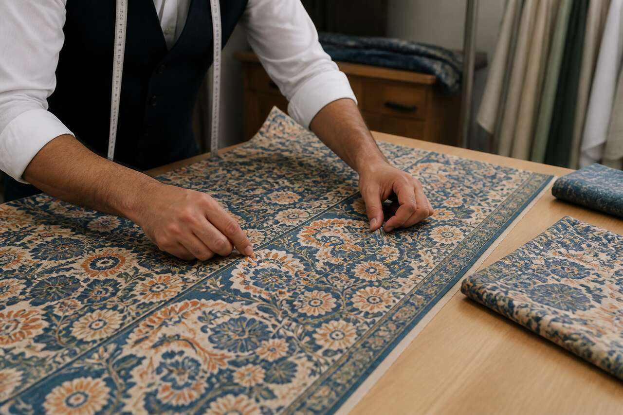 Préparer la coupe : placement du motif, sens, et raccord sur les zones clés Préparer la coupe : placement du motif, sens, et raccord sur les zones clés