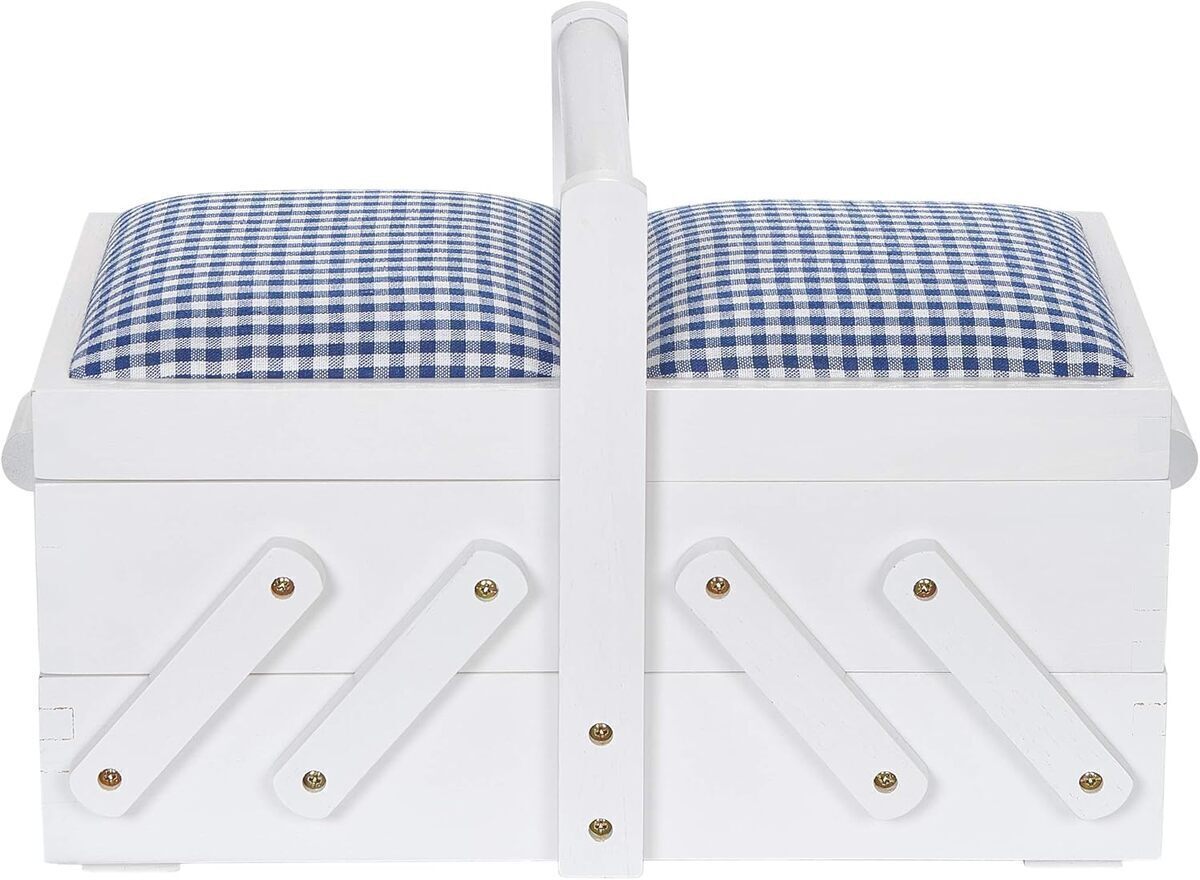 Test de la boîte à couture Prym 612577 en bois blanc