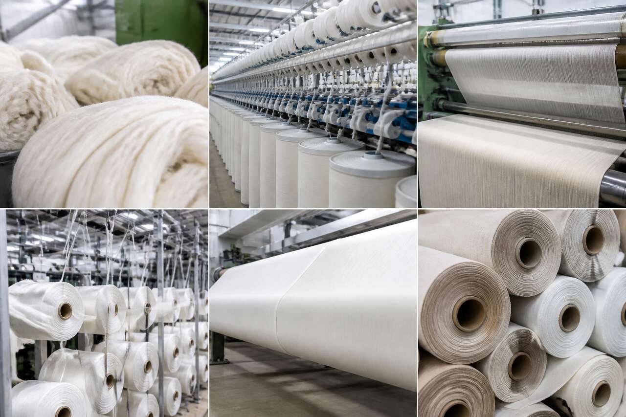 Les étapes de fabrication d’un tissu : de la fibre au rouleau Les étapes de fabrication d’un tissu : de la fibre au rouleau