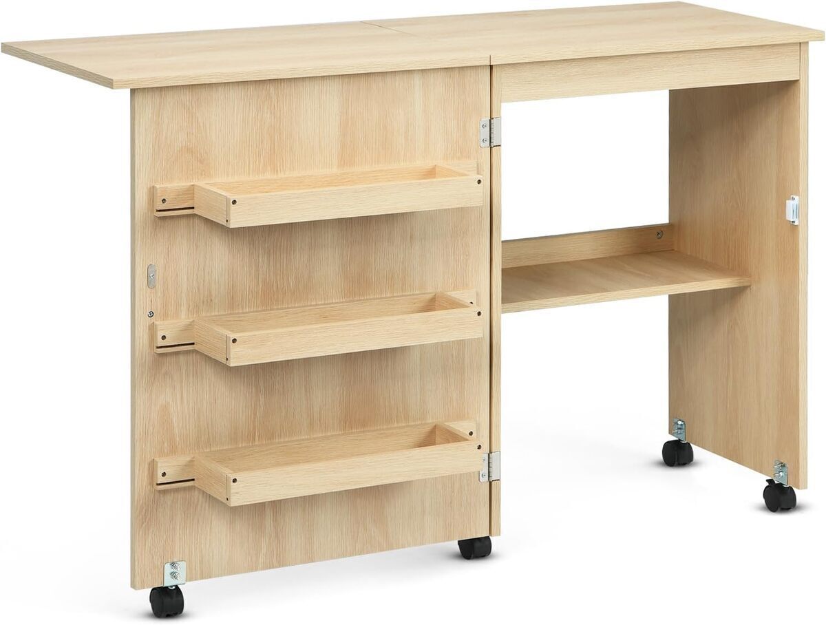 Test : table de couture pliante Dreamade avec étagères et roulettes