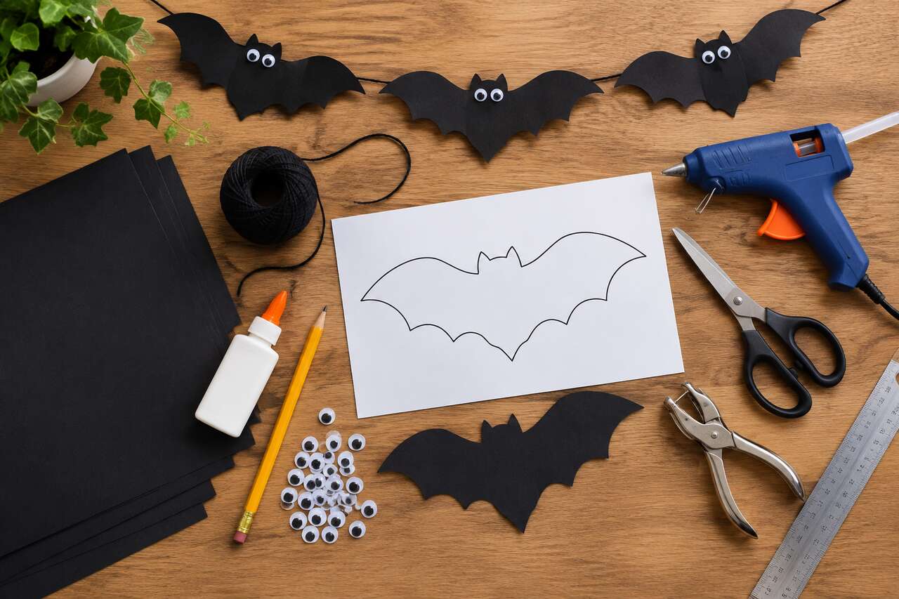DIY : guirlande chauve-souris pour Halloween