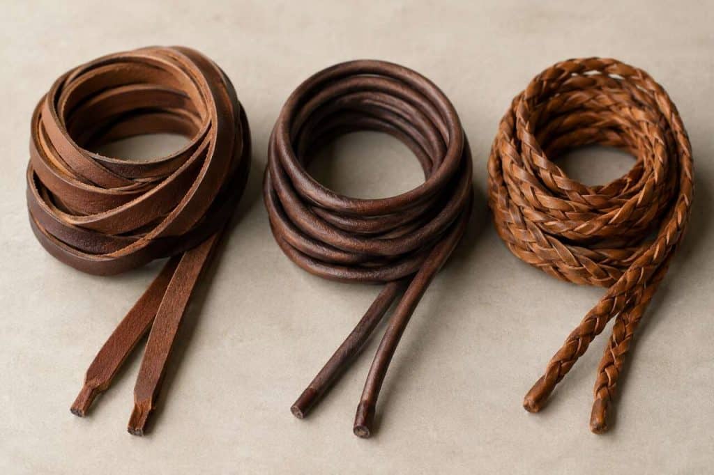 Lacet en cuir plat, rond ou tressé : quelles différences ?