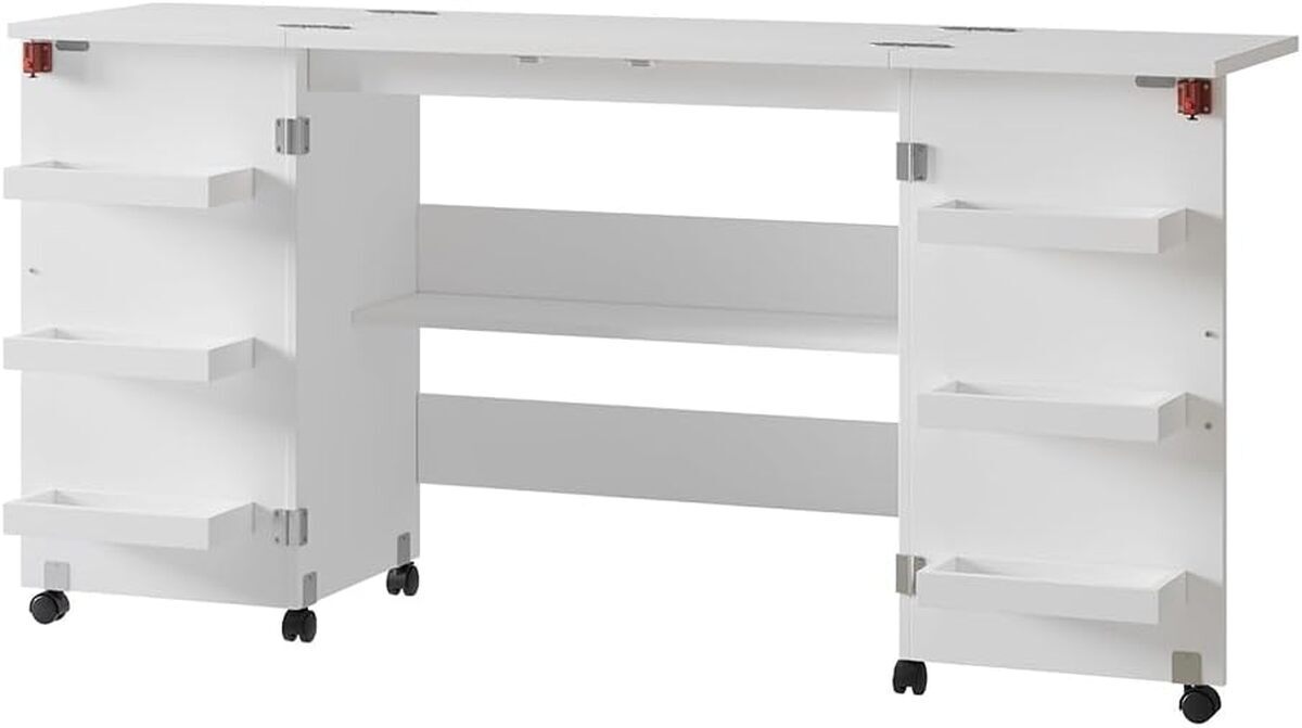 Test de la table de couture Vicco Carmen : fonctionnelle avec ses 6 étagères