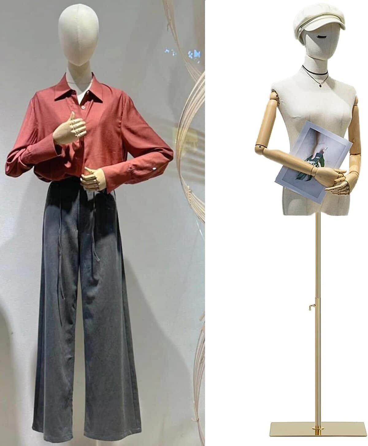 Test du mannequin Jueraori en or : taille réglable de 140 à 190 cm